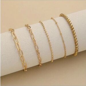 NWOT 14K Gold Plated Bracelet Stack